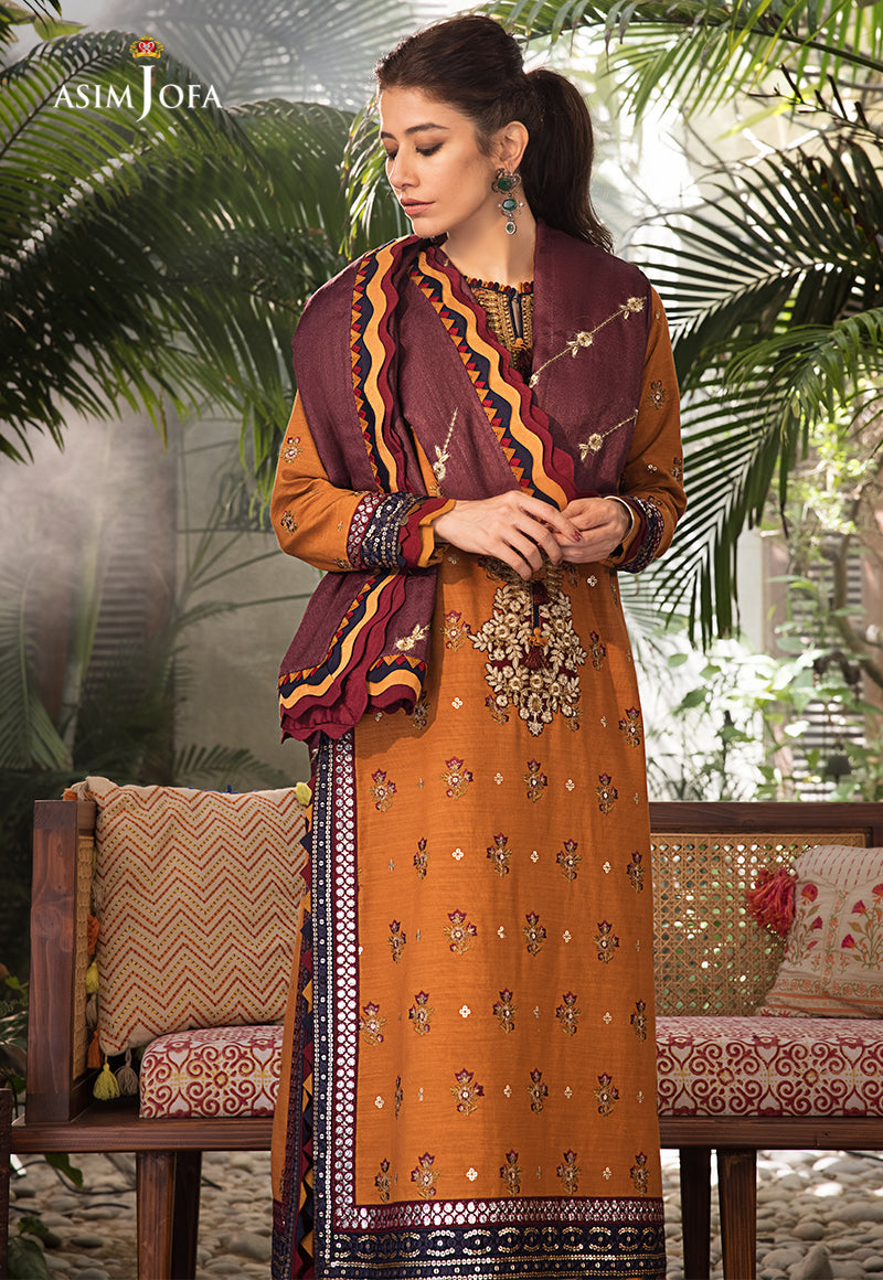 AJK-01 | Asim Jofa The Syra Edit Kashmiri Embroidered Collection 2022 | Unstitched Embroidered Winter Suits