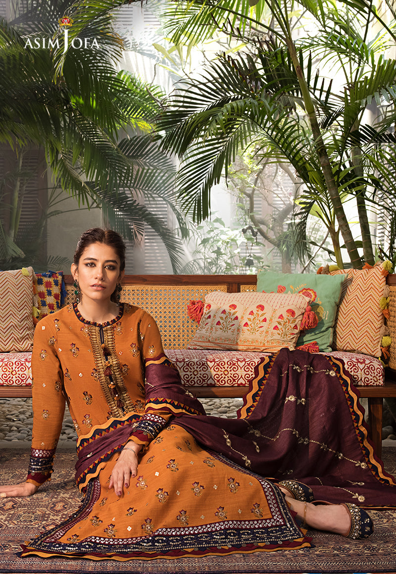AJK-01 | Asim Jofa The Syra Edit Kashmiri Embroidered Collection 2022 | Unstitched Embroidered Winter Suits