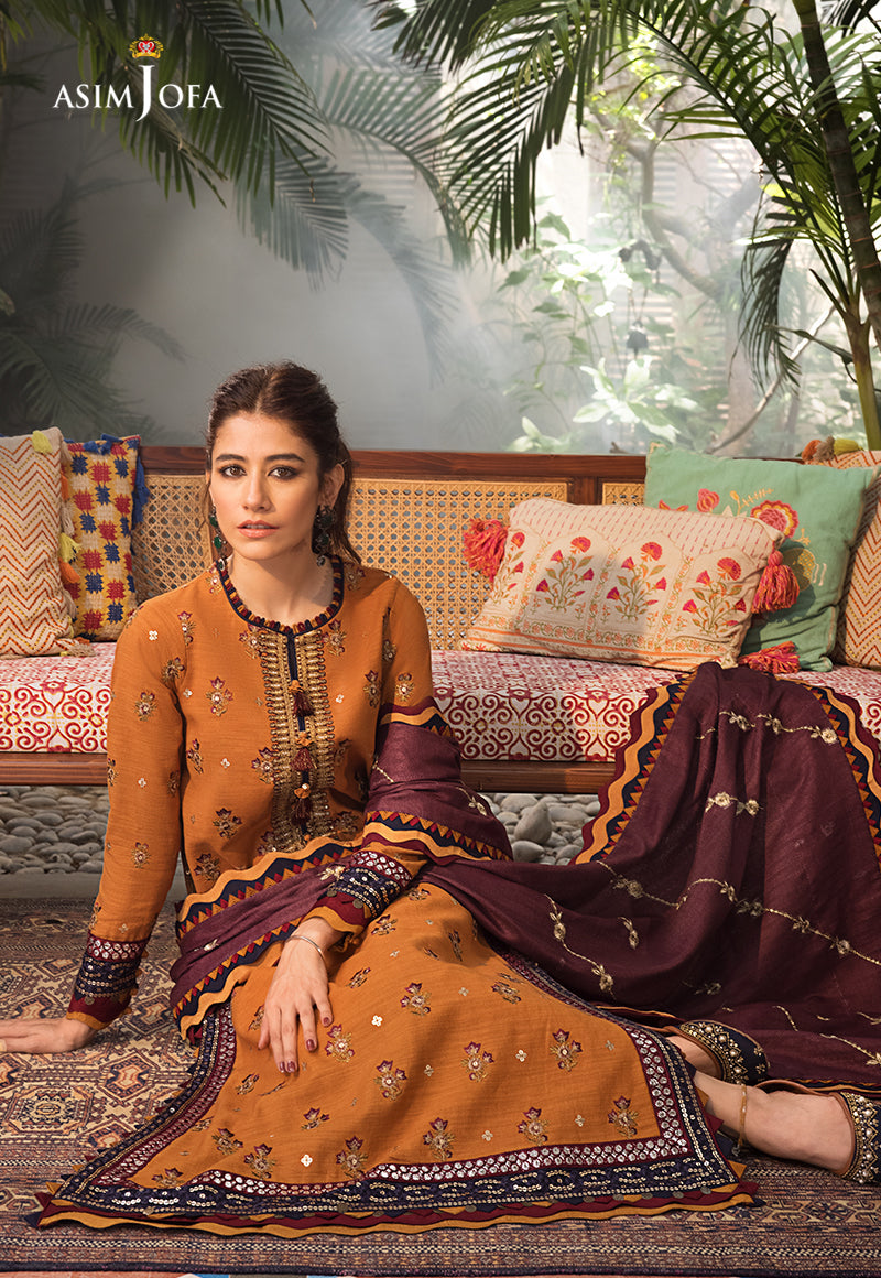 AJK-01 | Asim Jofa The Syra Edit Kashmiri Embroidered Collection 2022 | Unstitched Embroidered Winter Suits