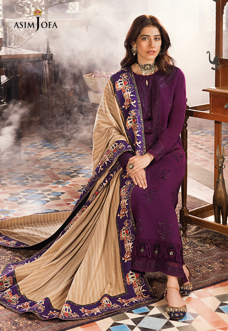 AJK-02 | Asim Jofa The Syra Edit Kashmiri Embroidered Collection 2022 | Unstitched Embroidered Winter Suits