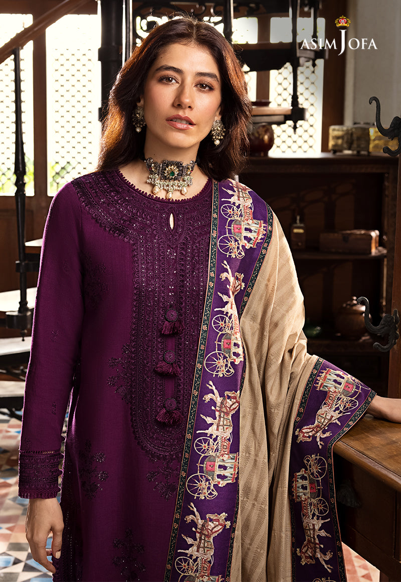 AJK-02 | Asim Jofa The Syra Edit Kashmiri Embroidered Collection 2022 | Unstitched Embroidered Winter Suits
