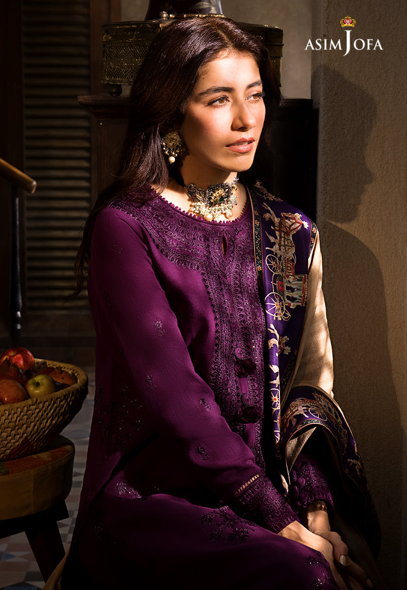 AJK-02 | Asim Jofa The Syra Edit Kashmiri Embroidered Collection 2022 | Unstitched Embroidered Winter Suits