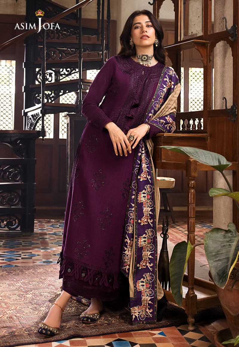 AJK-02 | Asim Jofa The Syra Edit Kashmiri Embroidered Collection 2022 | Unstitched Embroidered Winter Suits