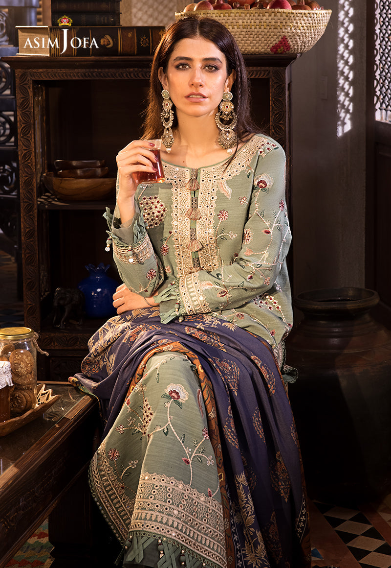 AJK-03 | Asim Jofa The Syra Edit Kashmiri Embroidered Collection 2022 | Unstitched Embroidered Winter Suits