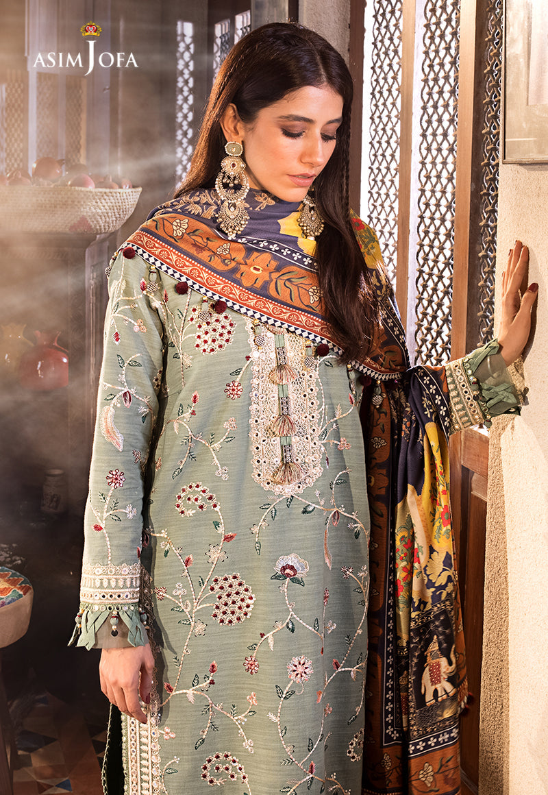 AJK-03 | Asim Jofa The Syra Edit Kashmiri Embroidered Collection 2022 | Unstitched Embroidered Winter Suits