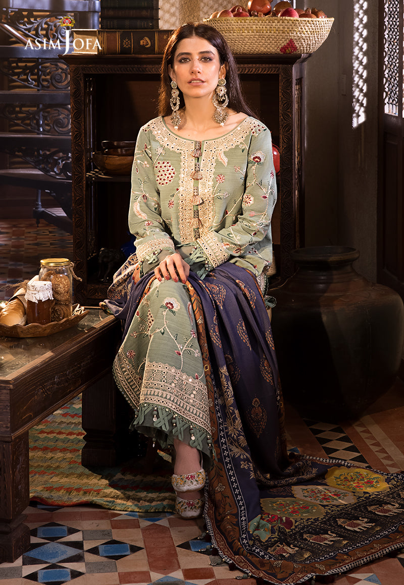 AJK-03 | Asim Jofa The Syra Edit Kashmiri Embroidered Collection 2022 | Unstitched Embroidered Winter Suits