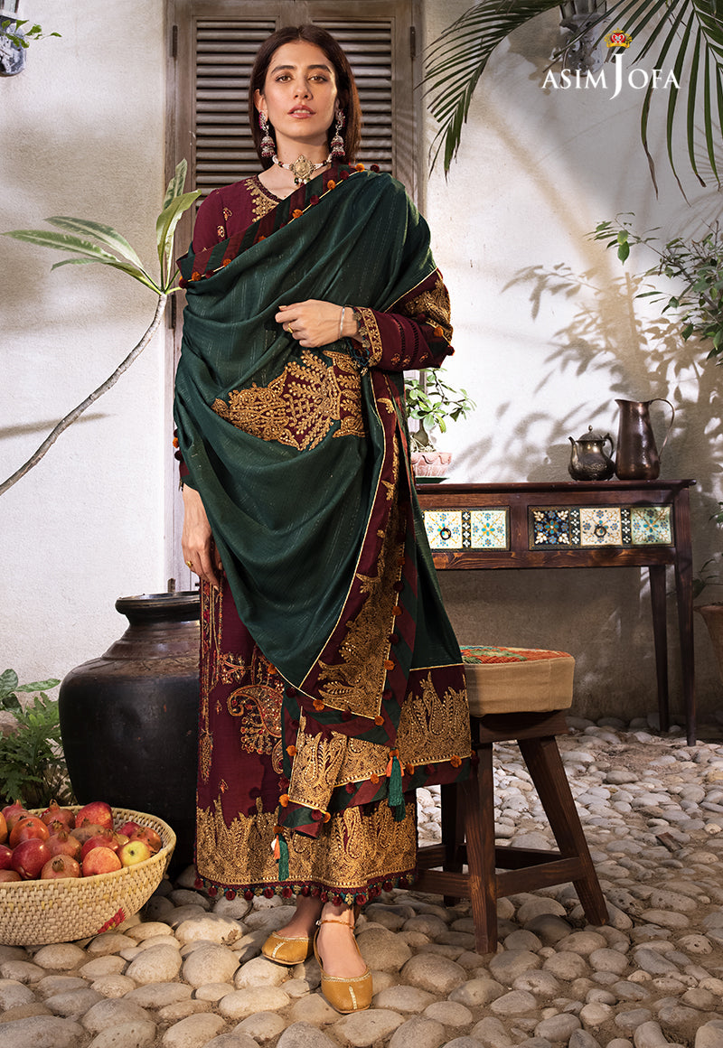 AJK-04 | Asim Jofa The Syra Edit Kashmiri Embroidered Collection 2022 | Unstitched Embroidered Winter Suits