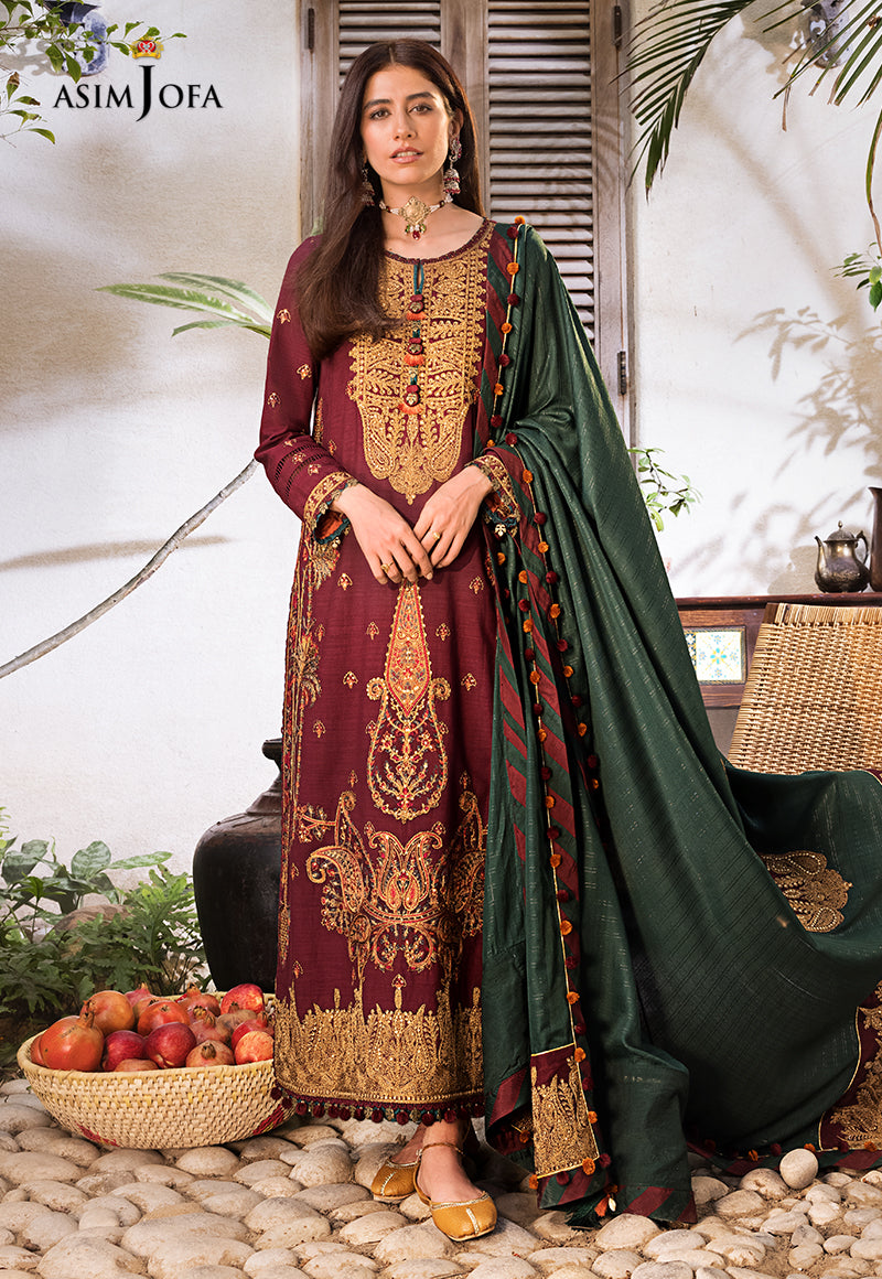 AJK-04 | Asim Jofa The Syra Edit Kashmiri Embroidered Collection 2022 | Unstitched Embroidered Winter Suits