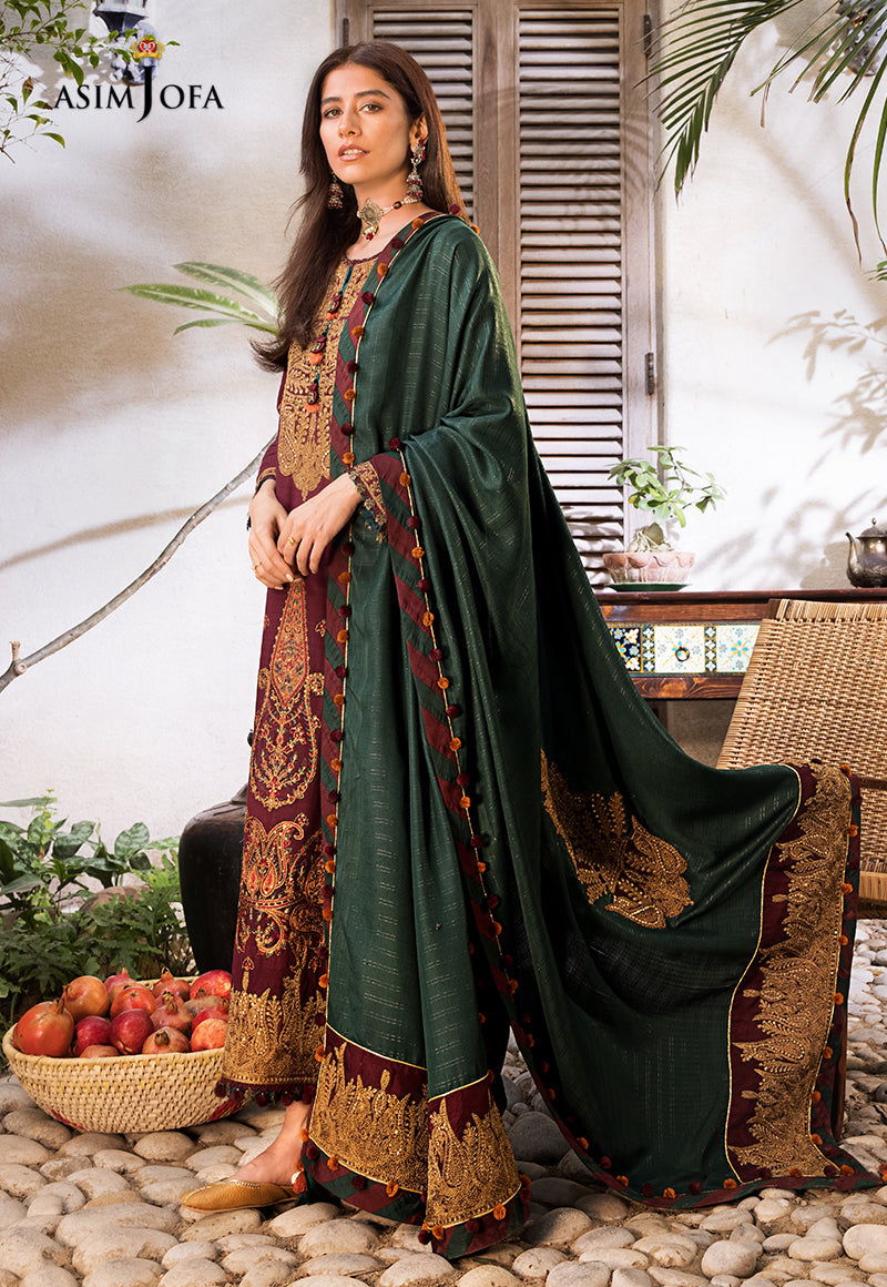 AJK-04 | Asim Jofa The Syra Edit Kashmiri Embroidered Collection 2022 | Unstitched Embroidered Winter Suits