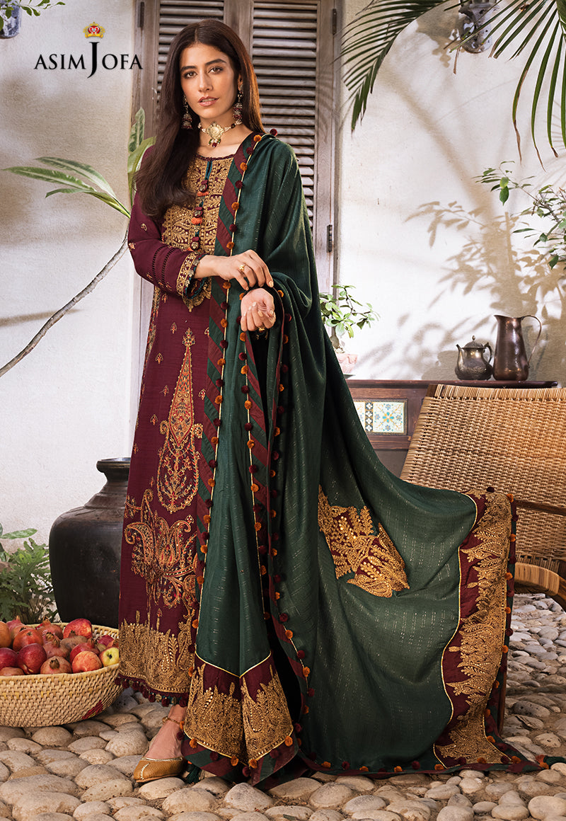 AJK-04 | Asim Jofa The Syra Edit Kashmiri Embroidered Collection 2022 | Unstitched Embroidered Winter Suits