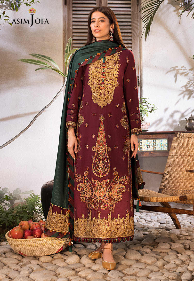 AJK-04 | Asim Jofa The Syra Edit Kashmiri Embroidered Collection 2022 | Unstitched Embroidered Winter Suits