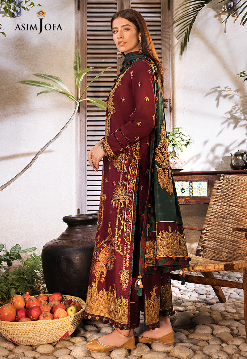 AJK-04 | Asim Jofa The Syra Edit Kashmiri Embroidered Collection 2022 | Unstitched Embroidered Winter Suits