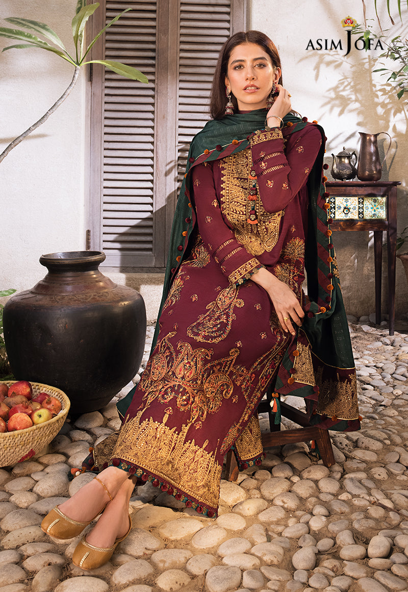 AJK-04 | Asim Jofa The Syra Edit Kashmiri Embroidered Collection 2022 | Unstitched Embroidered Winter Suits
