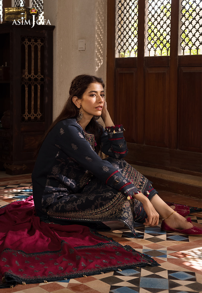 AJK-06 | Asim Jofa The Syra Edit Kashmiri Embroidered Collection 2022 | Unstitched Embroidered Winter Suits