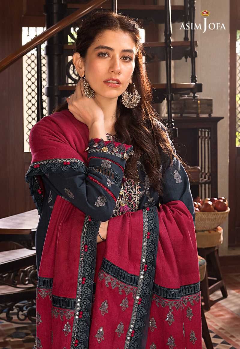 AJK-06 | Asim Jofa The Syra Edit Kashmiri Embroidered Collection 2022 | Unstitched Embroidered Winter Suits
