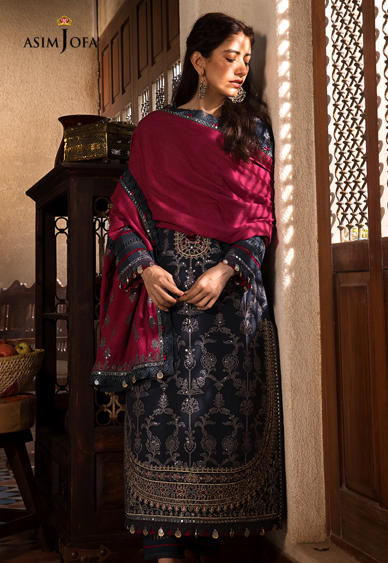 AJK-06 | Asim Jofa The Syra Edit Kashmiri Embroidered Collection 2022 | Unstitched Embroidered Winter Suits