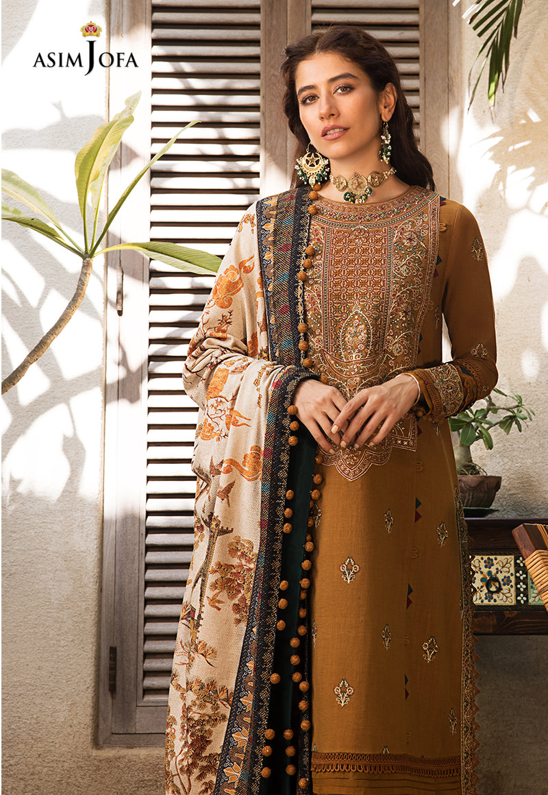 AJK-07 | Asim Jofa The Syra Edit Kashmiri Embroidered Collection 2022 | Unstitched Embroidered Winter Suits