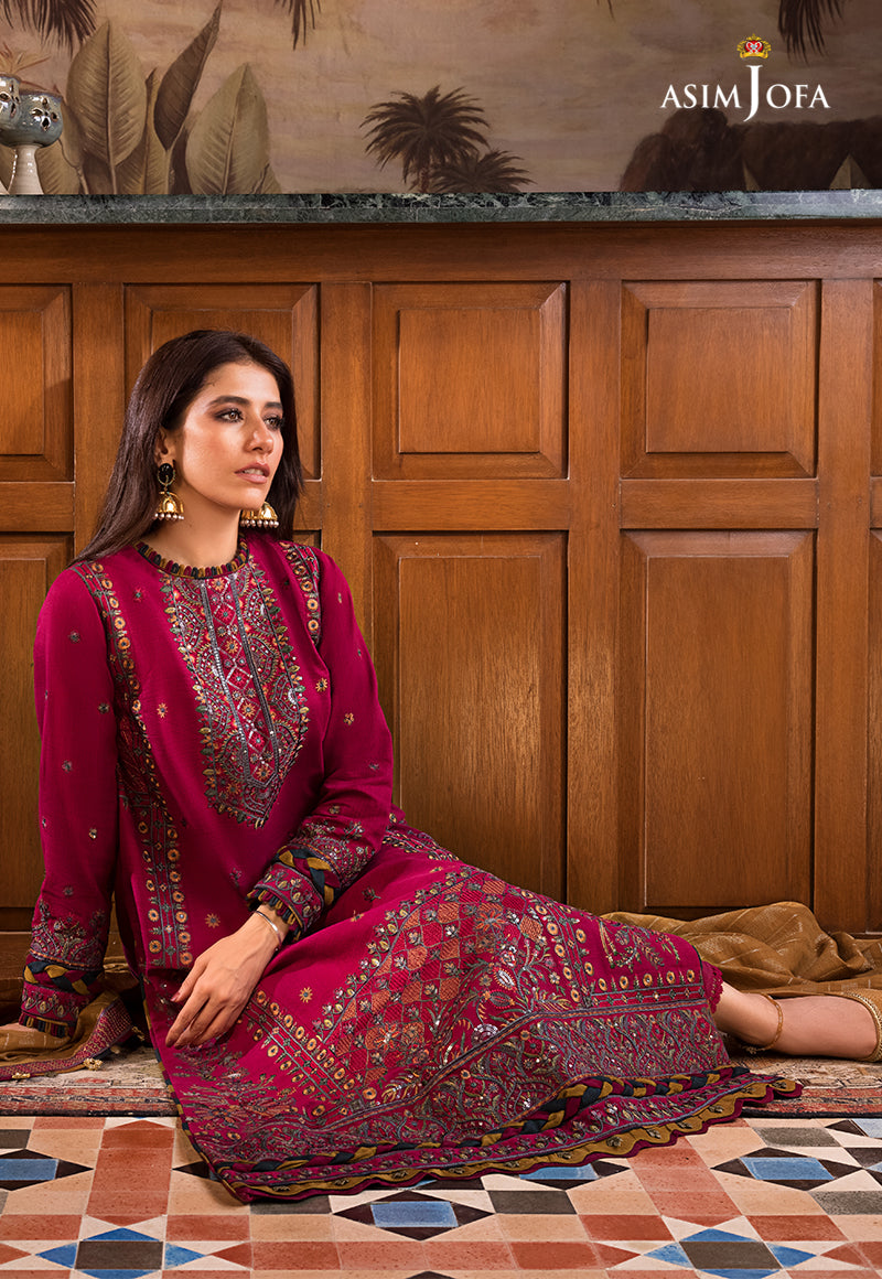 AJK-08 | Asim Jofa The Syra Edit Kashmiri Embroidered Collection 2022 | Unstitched Embroidered Winter Suits