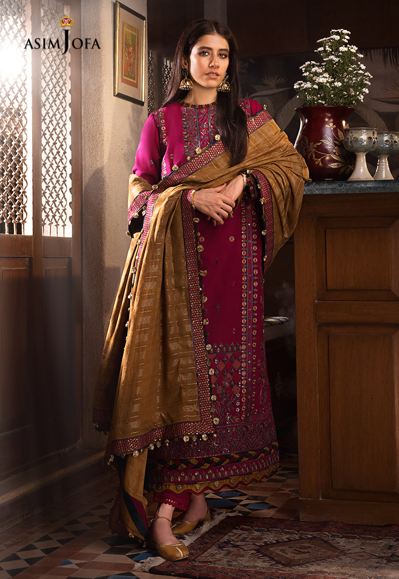 AJK-08 | Asim Jofa The Syra Edit Kashmiri Embroidered Collection 2022 | Unstitched Embroidered Winter Suits