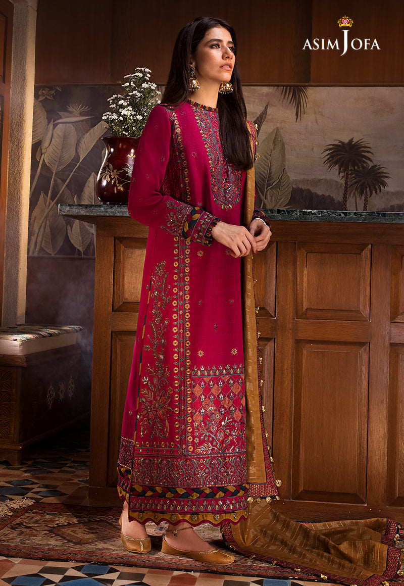 AJK-08 | Asim Jofa The Syra Edit Kashmiri Embroidered Collection 2022 | Unstitched Embroidered Winter Suits