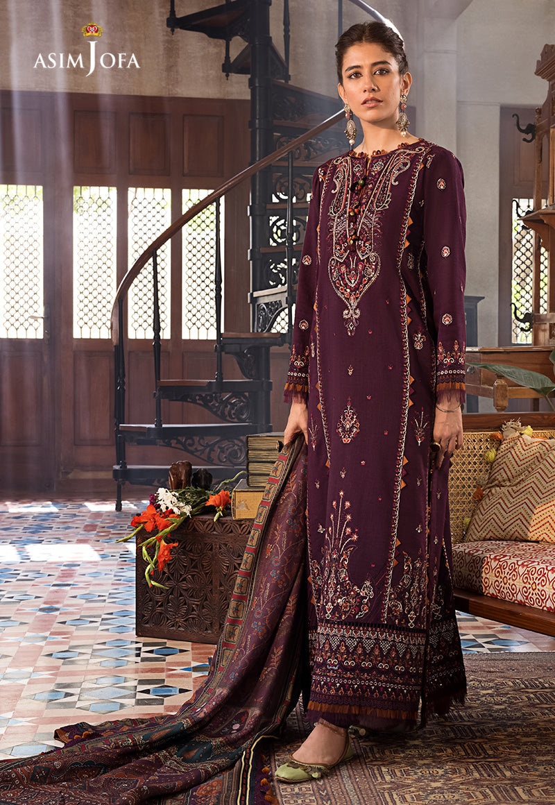 AJK-09 | Asim Jofa The Syra Edit Kashmiri Embroidered Collection 2022 | Unstitched Embroidered Winter Suits