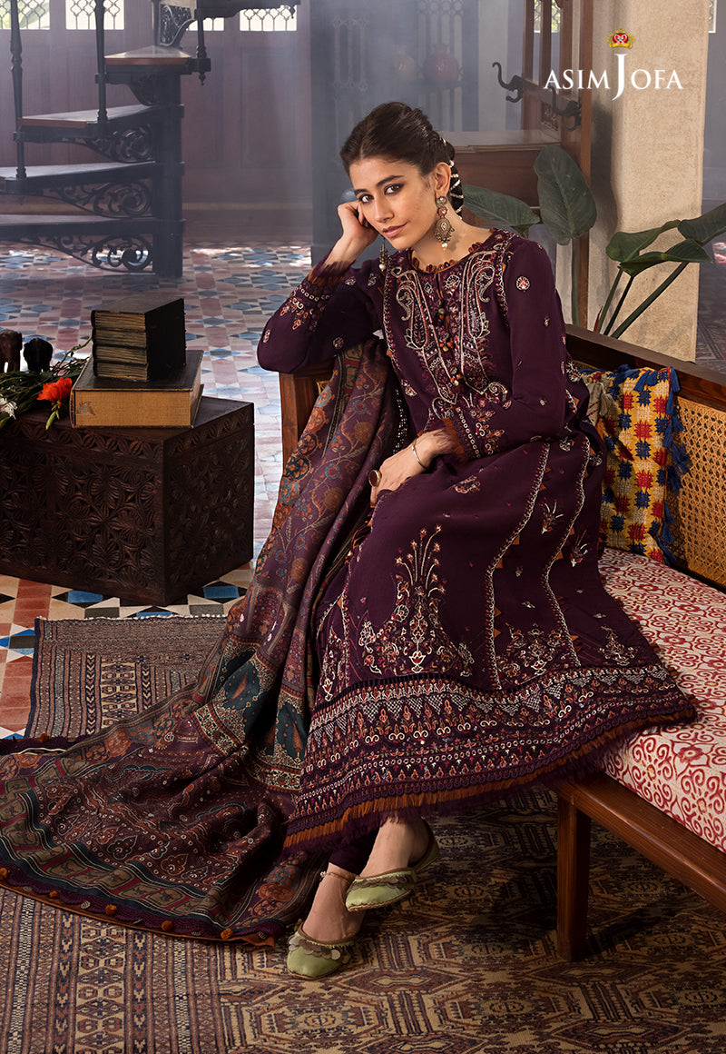 AJK-09 | Asim Jofa The Syra Edit Kashmiri Embroidered Collection 2022 | Unstitched Embroidered Winter Suits