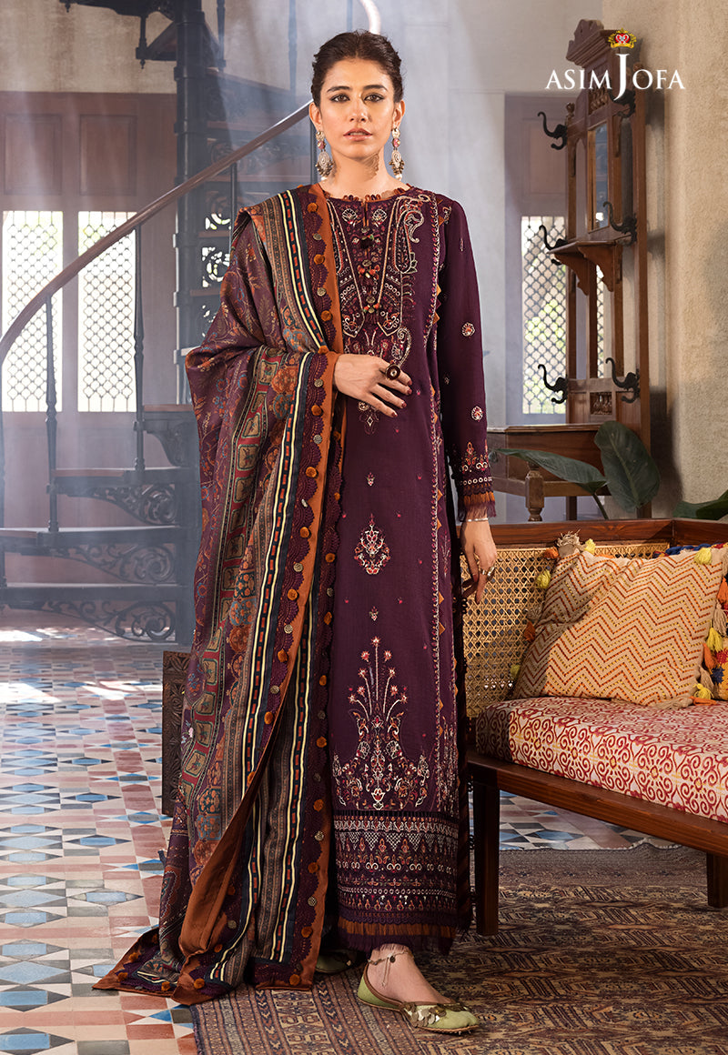 AJK-09 | Asim Jofa The Syra Edit Kashmiri Embroidered Collection 2022 | Unstitched Embroidered Winter Suits