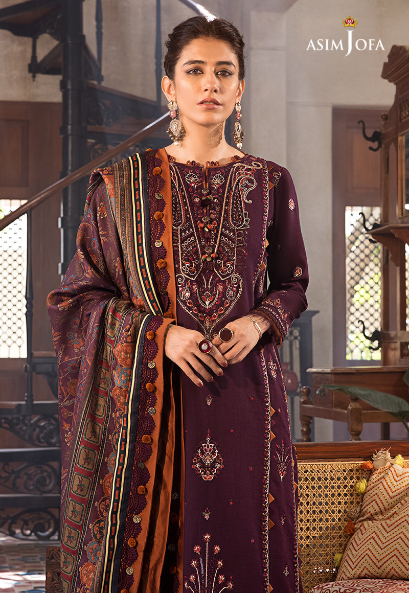 AJK-09 | Asim Jofa The Syra Edit Kashmiri Embroidered Collection 2022 | Unstitched Embroidered Winter Suits