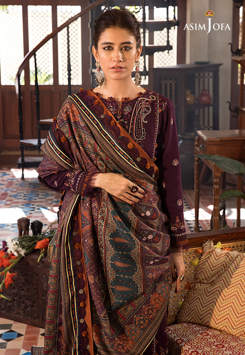 AJK-09 | Asim Jofa The Syra Edit Kashmiri Embroidered Collection 2022 | Unstitched Embroidered Winter Suits