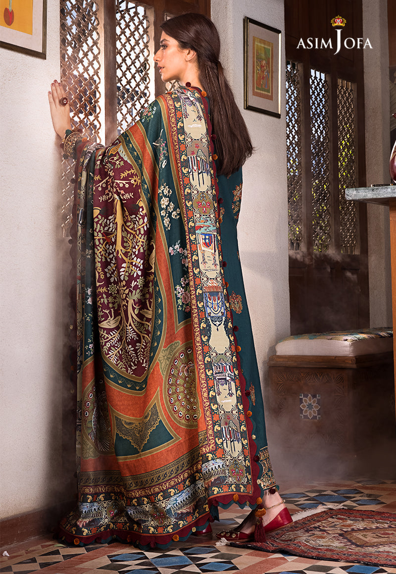 AJK-10 | Asim Jofa The Syra Edit Kashmiri Embroidered Collection 2022 | Unstitched Embroidered Winter Suits