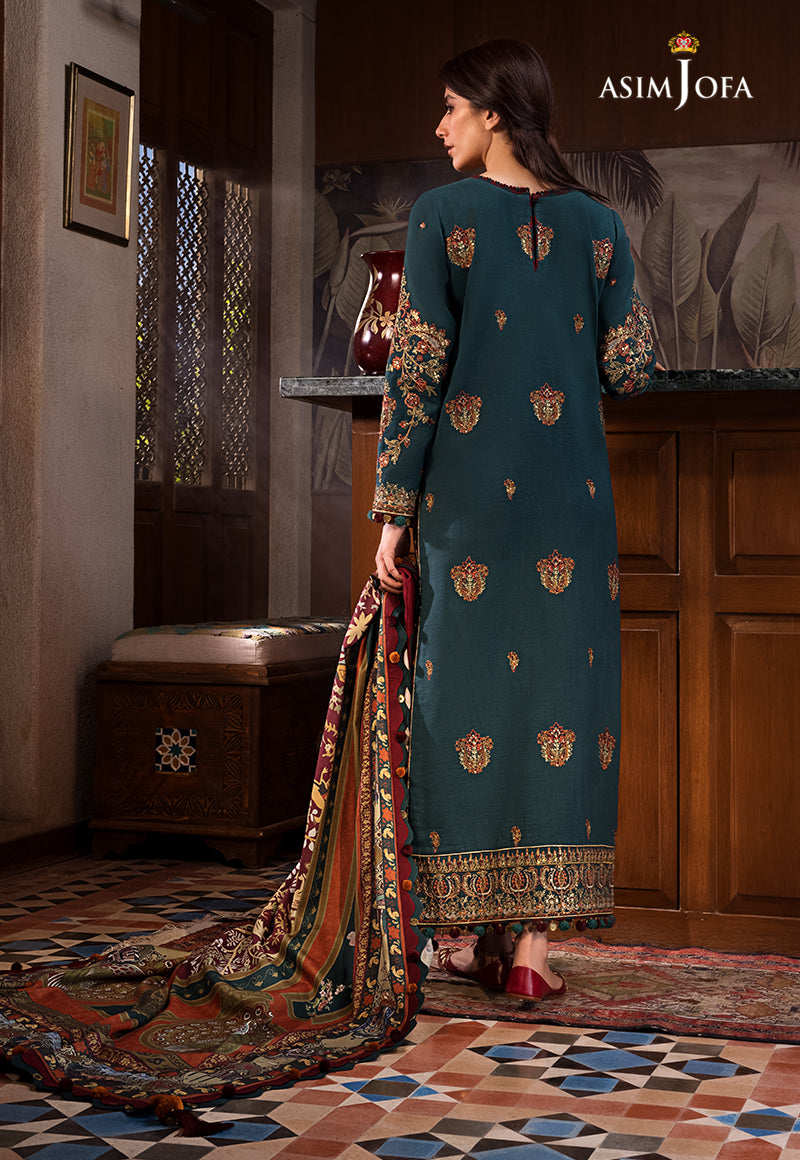 AJK-10 | Asim Jofa The Syra Edit Kashmiri Embroidered Collection 2022 | Unstitched Embroidered Winter Suits