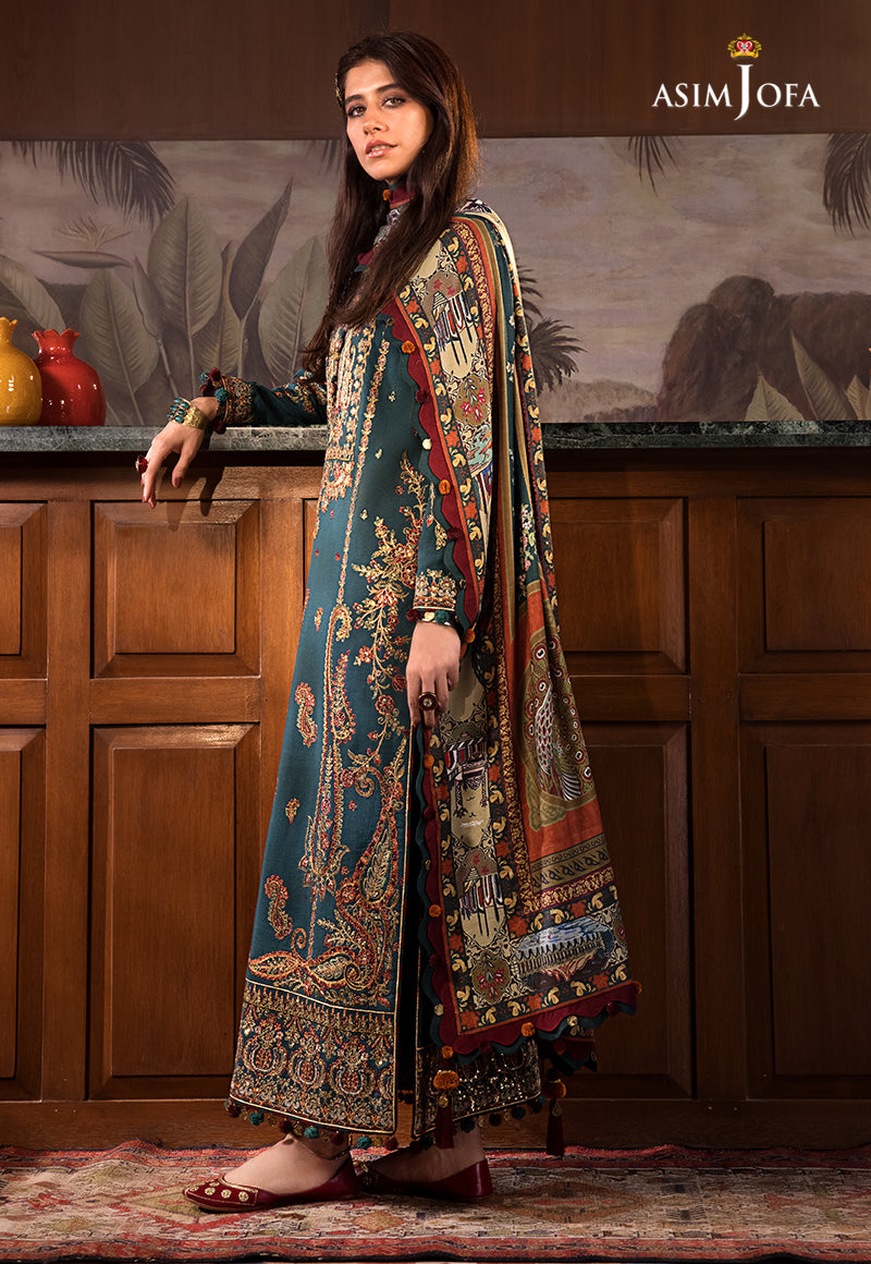 AJK-10 | Asim Jofa The Syra Edit Kashmiri Embroidered Collection 2022 | Unstitched Embroidered Winter Suits