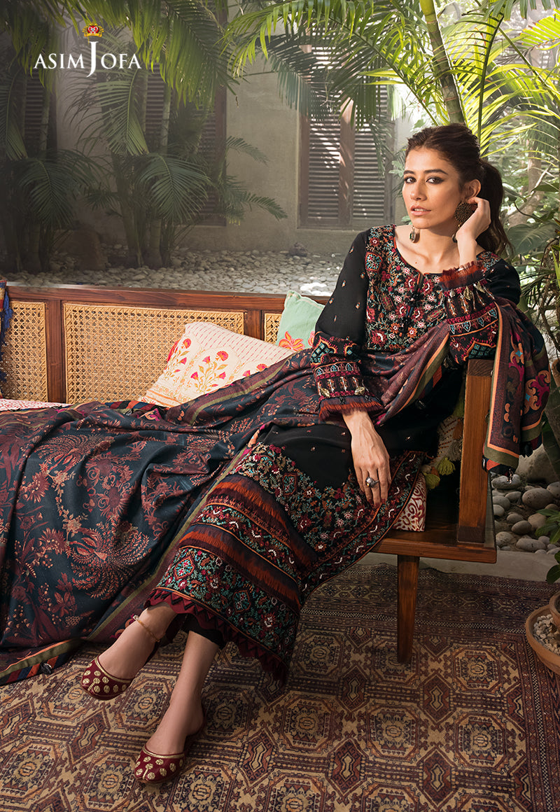 AJK-11 | Asim Jofa The Syra Edit Kashmiri Embroidered Collection 2022 | Unstitched Embroidered Winter Suits