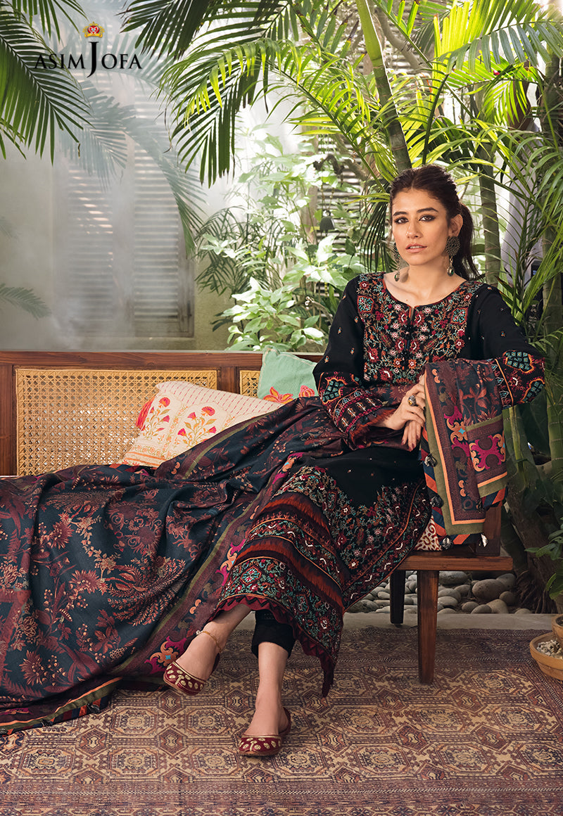 AJK-11 | Asim Jofa The Syra Edit Kashmiri Embroidered Collection 2022 | Unstitched Embroidered Winter Suits