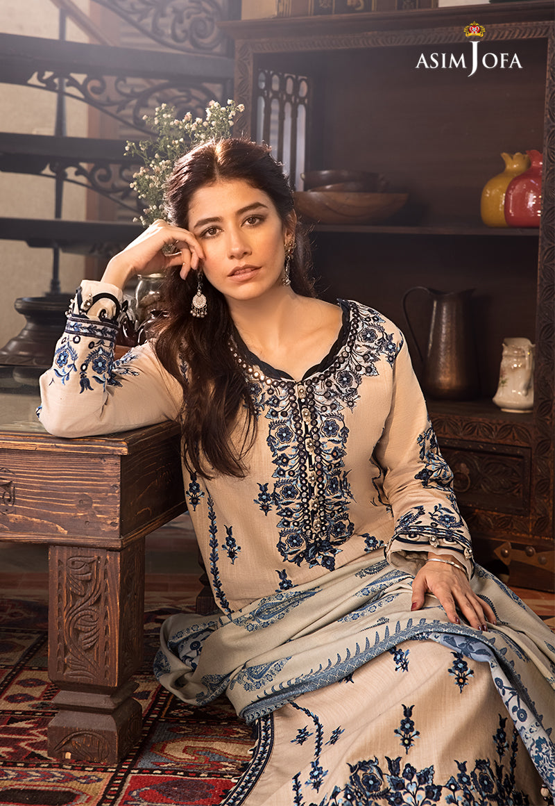 AJK-12 | Asim Jofa The Syra Edit Kashmiri Embroidered Collection 2022 | Unstitched Embroidered Winter Suits