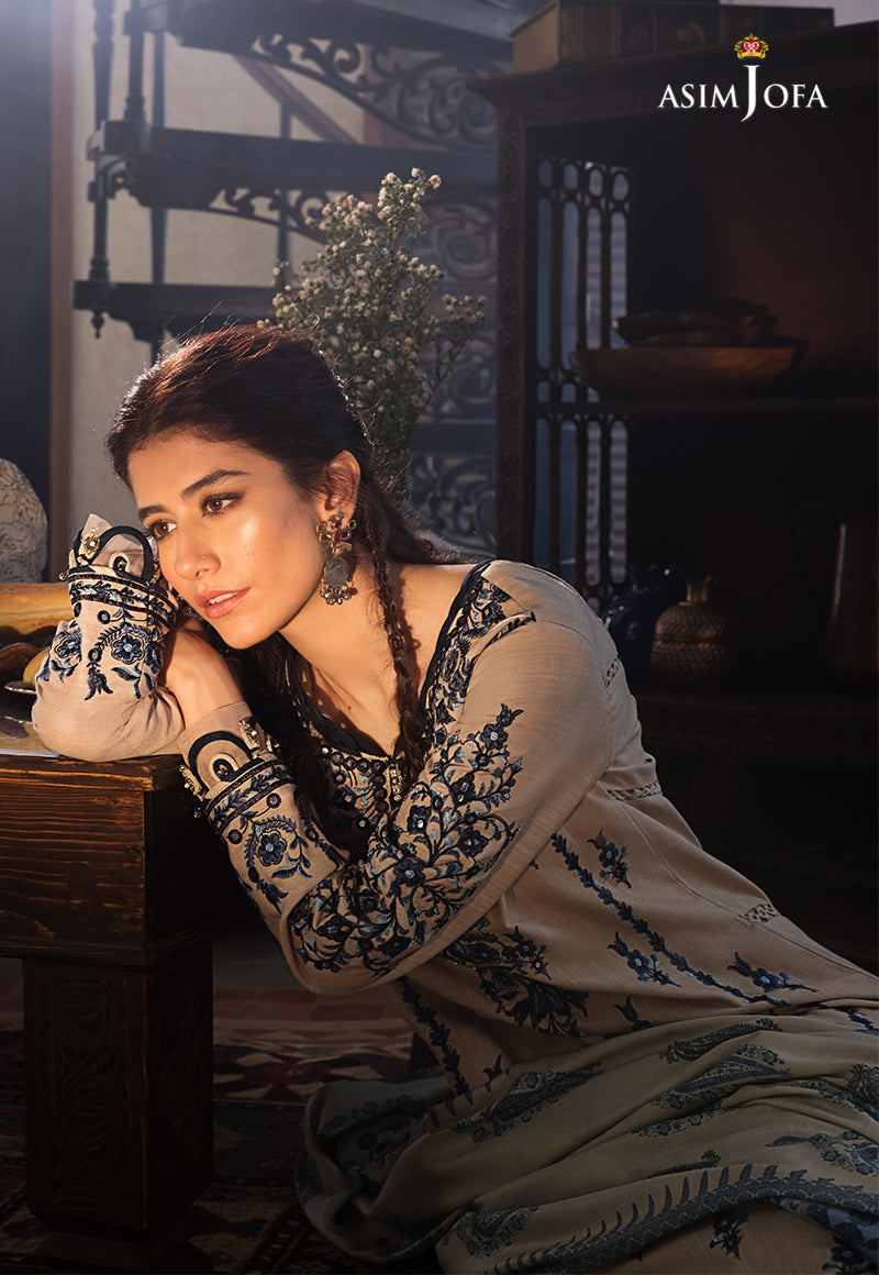 AJK-12 | Asim Jofa The Syra Edit Kashmiri Embroidered Collection 2022 | Unstitched Embroidered Winter Suits