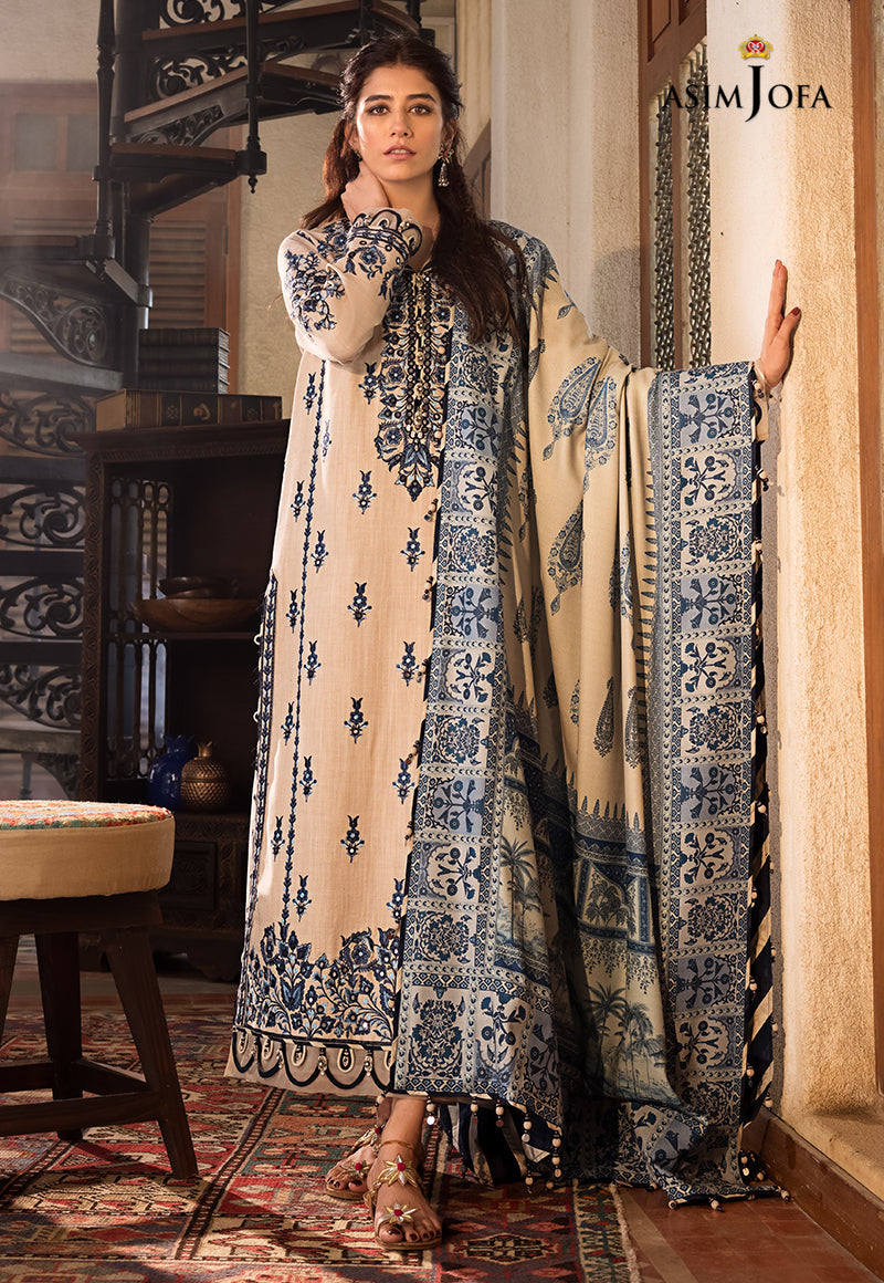 AJK-12 | Asim Jofa The Syra Edit Kashmiri Embroidered Collection 2022 | Unstitched Embroidered Winter Suits