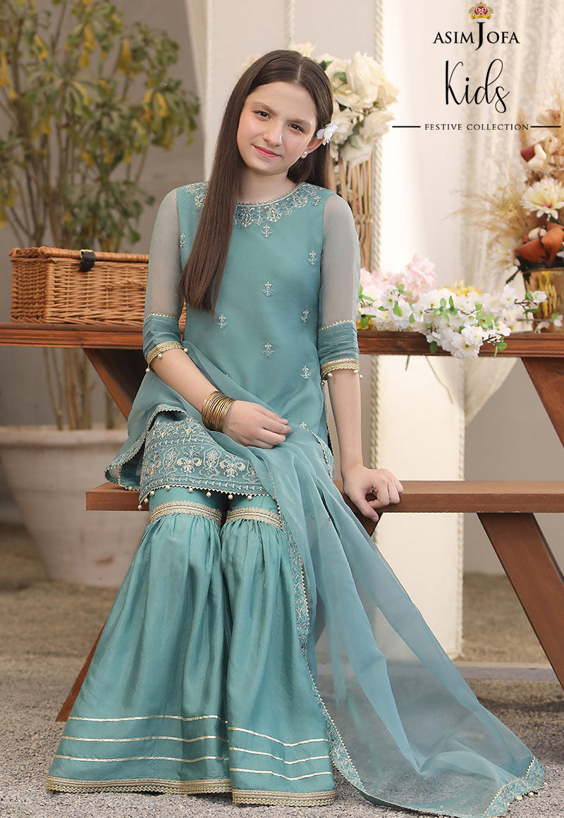 AJKF-04 | Asim Jofa Kids Festive Collection 2022 | Stitched RTW Organza Suit