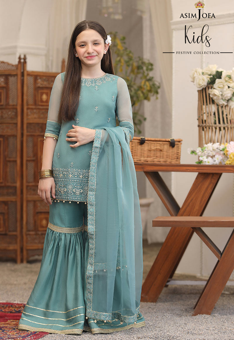 AJKF-04 | Asim Jofa Kids Festive Collection 2022 | Stitched RTW Organza Suit