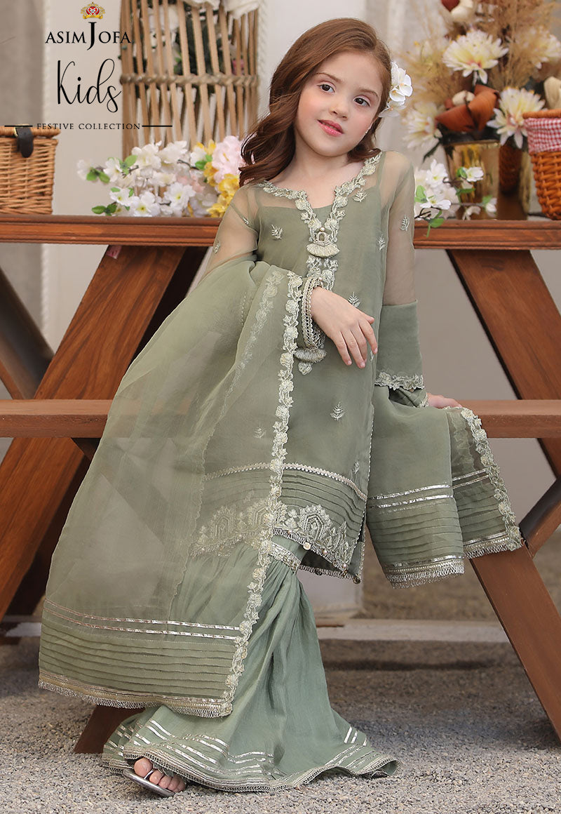 AJKF-08 | Asim Jofa Kids Festive Collection 2022 | Stitched RTW Organza Suit