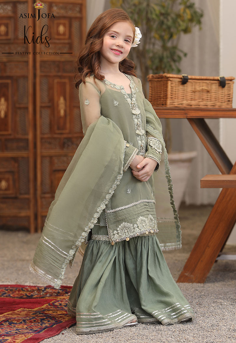 AJKF-08 | Asim Jofa Kids Festive Collection 2022 | Stitched RTW Organza Suit