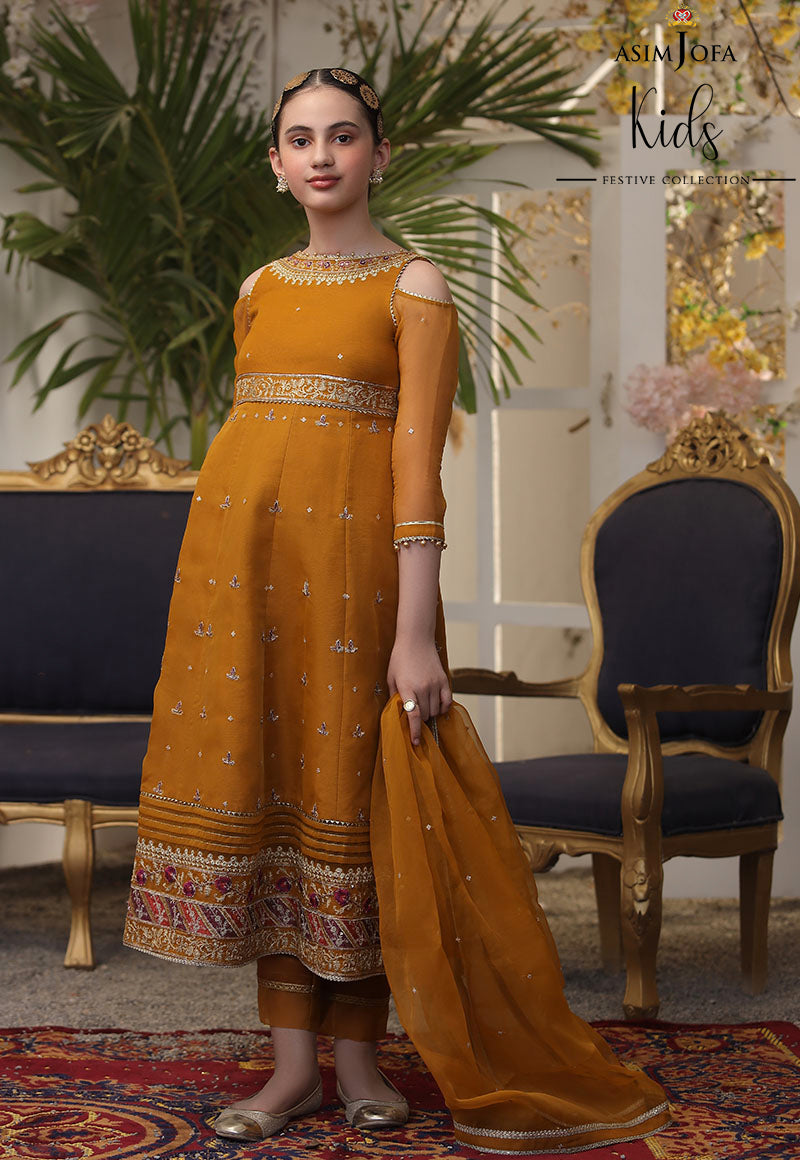 AJKF-11 | Asim Jofa Kids Festive Collection 2022 | Stitched RTW Organza Suit