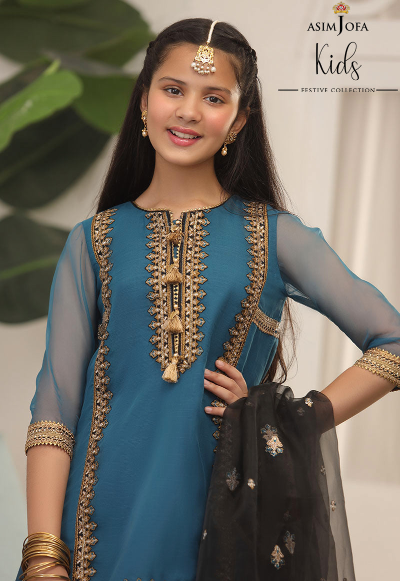 AJKF-12 | Asim Jofa Kids Festive Collection 2022 | Stitched RTW Organza Suit