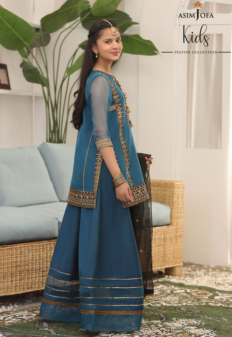 AJKF-12 | Asim Jofa Kids Festive Collection 2022 | Stitched RTW Organza Suit
