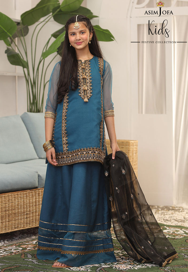 AJKF-12 | Asim Jofa Kids Festive Collection 2022 | Stitched RTW Organza Suit