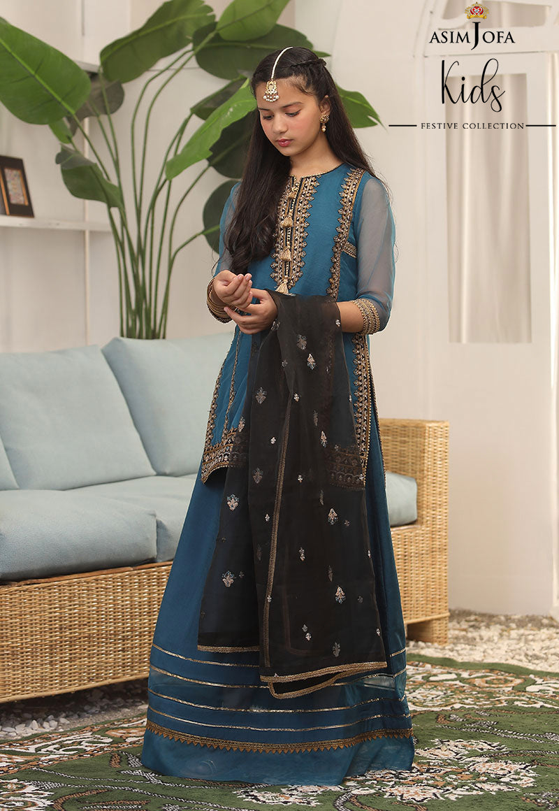AJKF-12 | Asim Jofa Kids Festive Collection 2022 | Stitched RTW Organza Suit