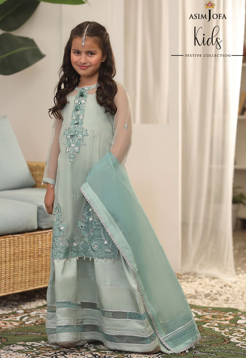 AJKF-13 | Asim Jofa Kids Festive Collection 2022 | Stitched RTW Organza Suit