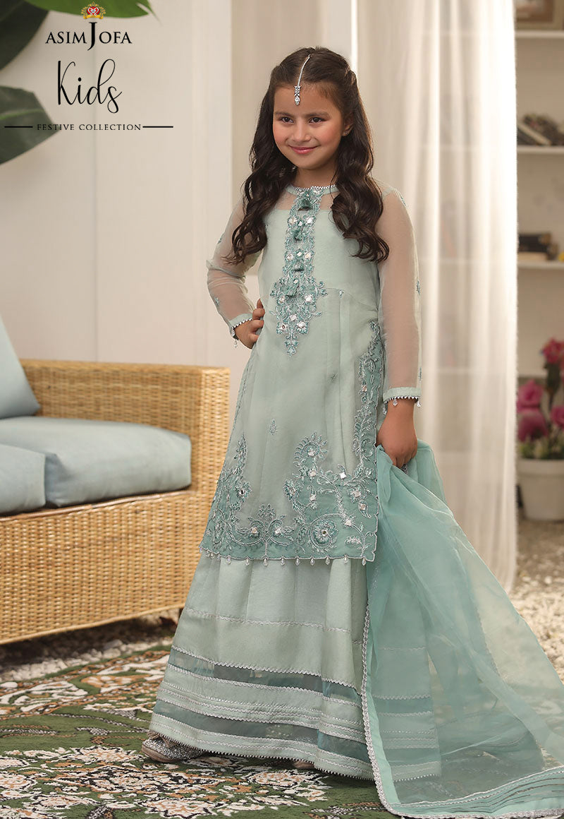 AJKF-13 | Asim Jofa Kids Festive Collection 2022 | Stitched RTW Organza Suit
