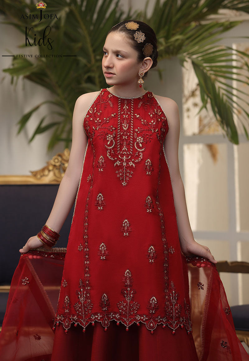 AJKF-16 | Asim Jofa Kids Festive Collection 2022 | Stitched RTW Organza Suit