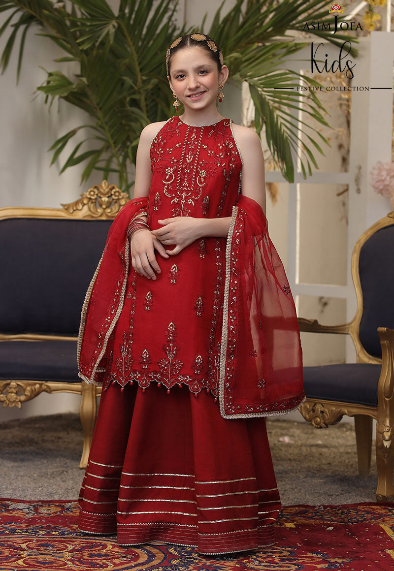 AJKF-16 | Asim Jofa Kids Festive Collection 2022 | Stitched RTW Organza Suit